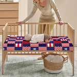 American Patriotic Patchwork Print Baby Crib Sheet