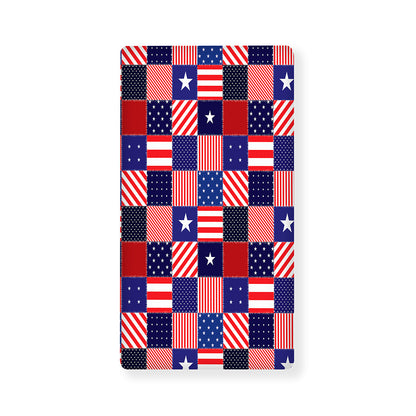 American Patriotic Patchwork Print Baby Crib Sheet