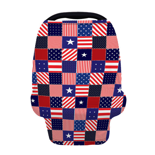 American Patriotic Patchwork Print Baby Seat Cover