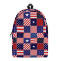 American Patriotic Patchwork Print School Backpack