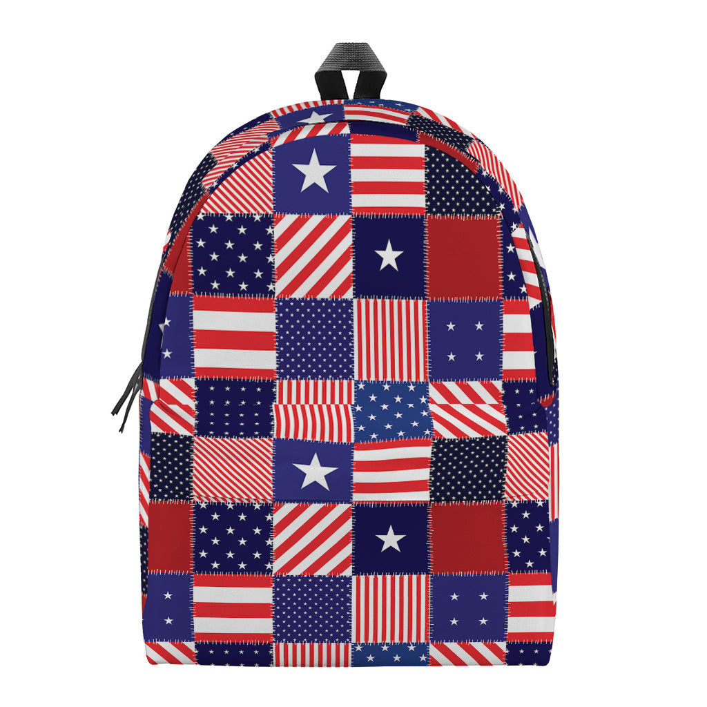 American Patriotic Patchwork Print Backpack