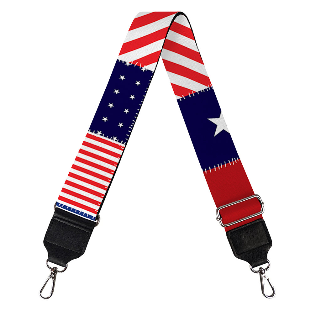 American Patriotic Patchwork Print Bag Strap