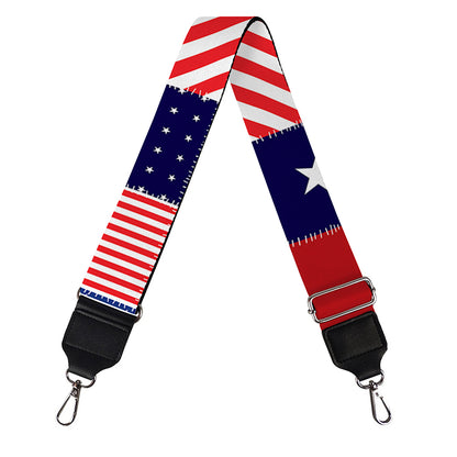 American Patriotic Patchwork Print Bag Strap