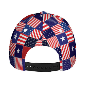 American Patriotic Patchwork Print Baseball Cap