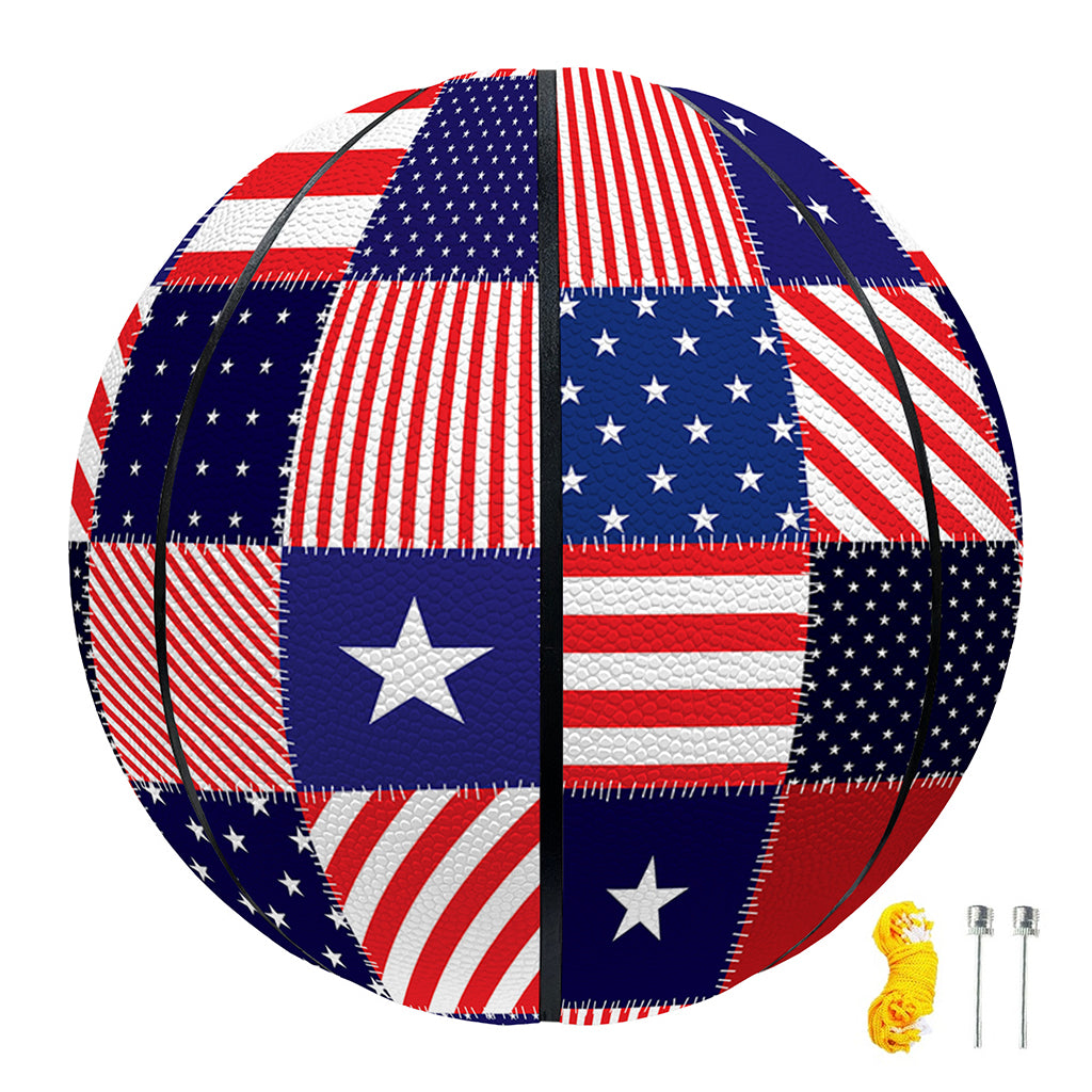 American Patriotic Patchwork Print Basketball