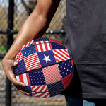 American Patriotic Patchwork Print Basketball