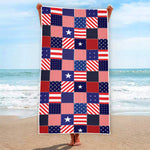 American Patriotic Patchwork Print Beach Towel
