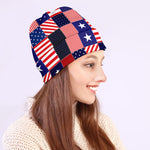 American Patriotic Patchwork Print Beanie