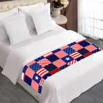 American Patriotic Patchwork Print Bed Runner