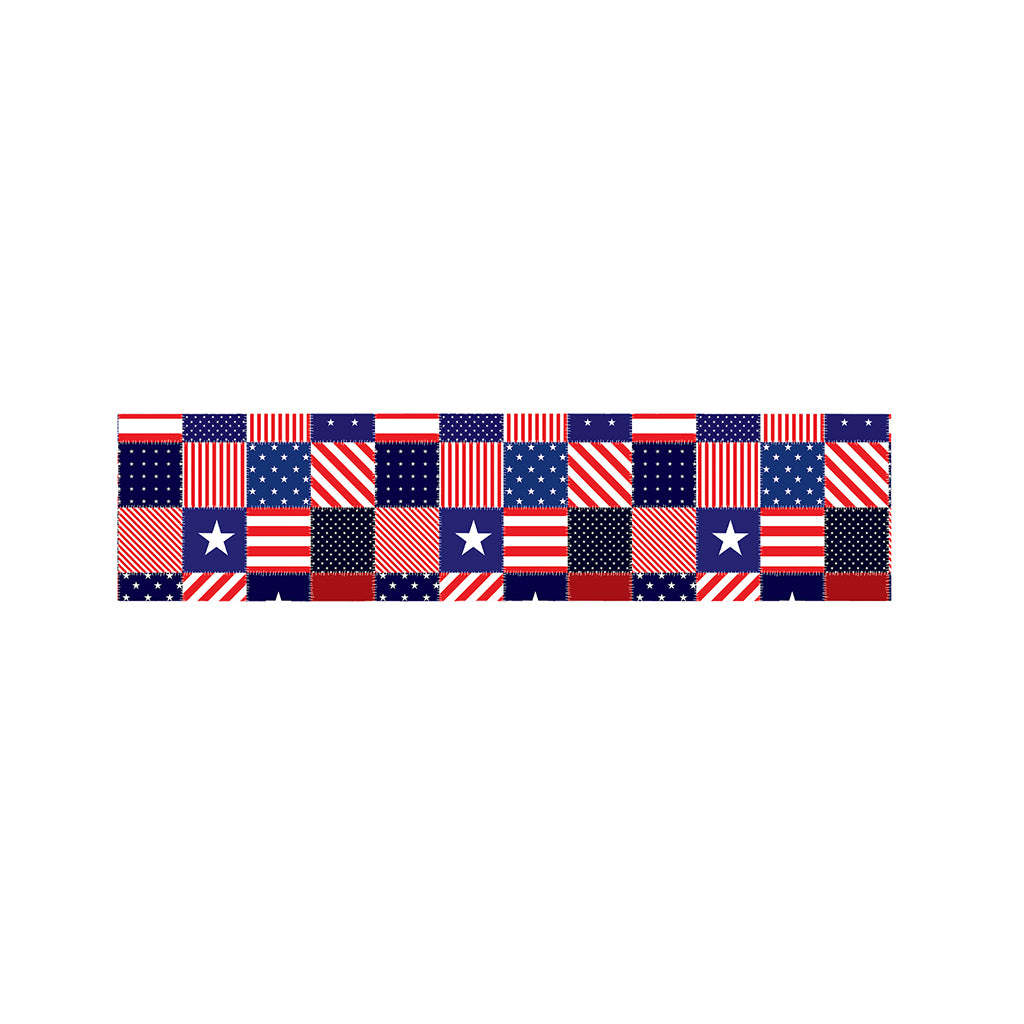 American Patriotic Patchwork Print Bed Runner