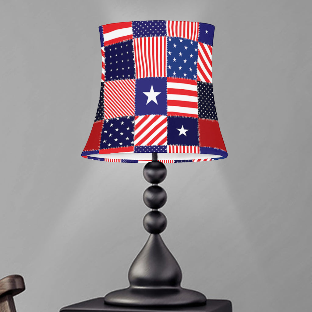 American Patriotic Patchwork Print Bell Lamp Shade