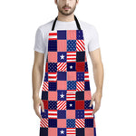 American Patriotic Patchwork Print Bib Apron With Pocket