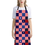 American Patriotic Patchwork Print Bib Apron With Pocket