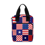 American Patriotic Patchwork Print Bible Tote Bag