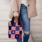 American Patriotic Patchwork Print Bible Tote Bag