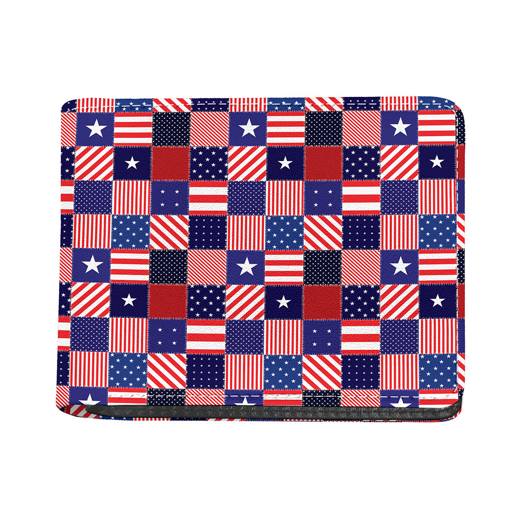 American Patriotic Patchwork Print Bifold Wallet