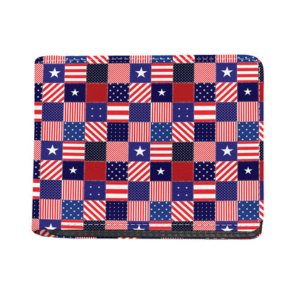 American Patriotic Patchwork Print Bifold Wallet