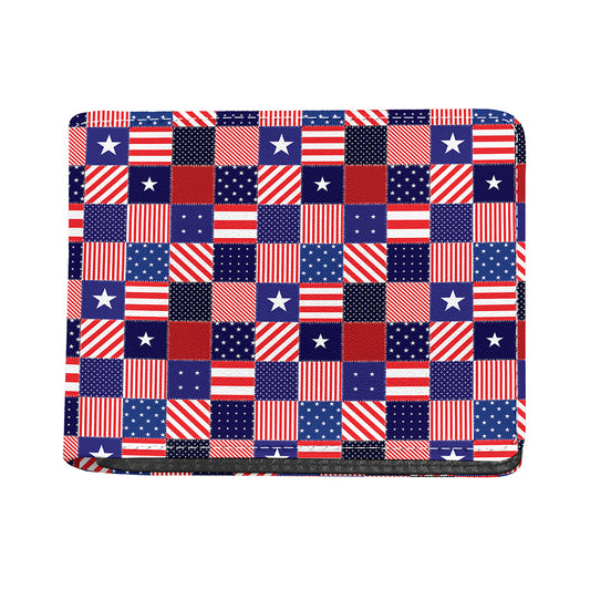 American Patriotic Patchwork Print Bifold Wallet