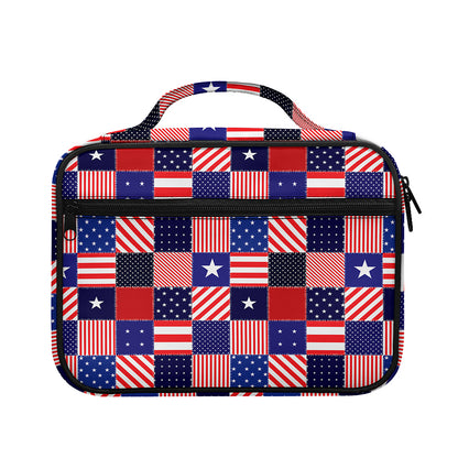 American Patriotic Patchwork Print Briefcase Bible Bag