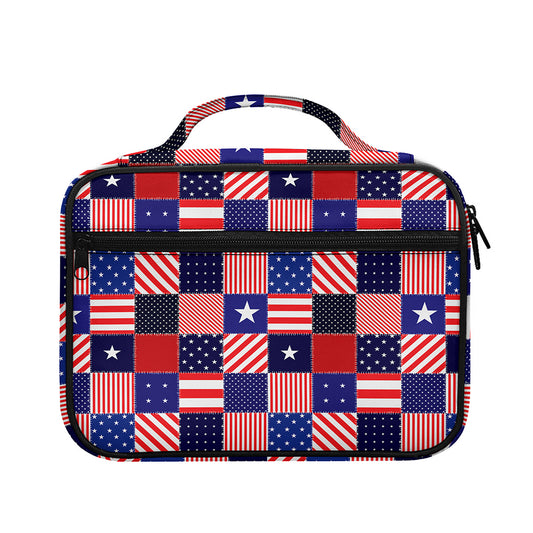 American Patriotic Patchwork Print Briefcase Bible Bag