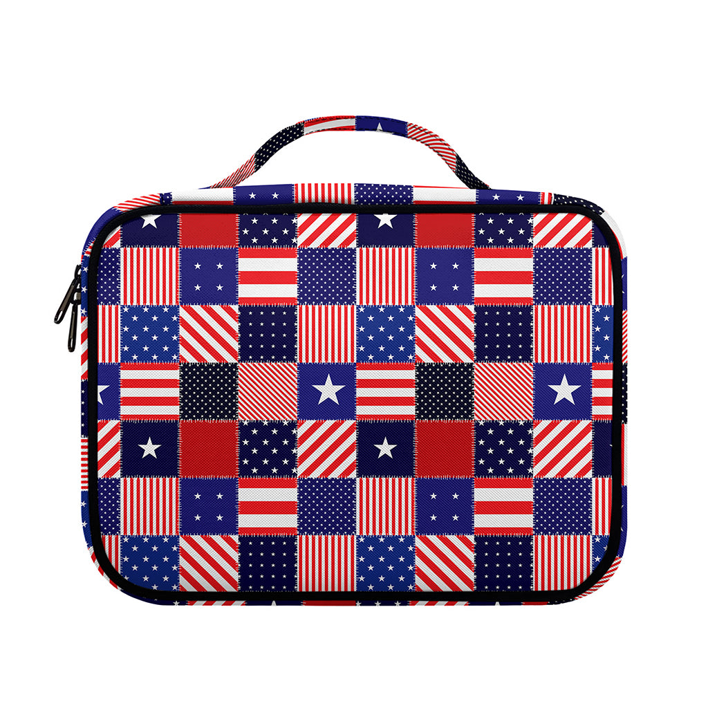 American Patriotic Patchwork Print Briefcase Bible Bag