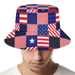 American Patriotic Patchwork Print Bucket Hat