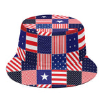American Patriotic Patchwork Print Bucket Hat