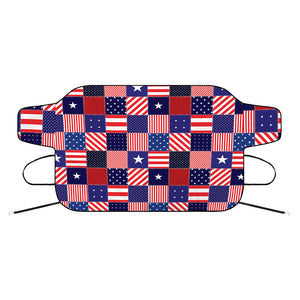 American Patriotic Patchwork Print Car Windshield Snow Cover