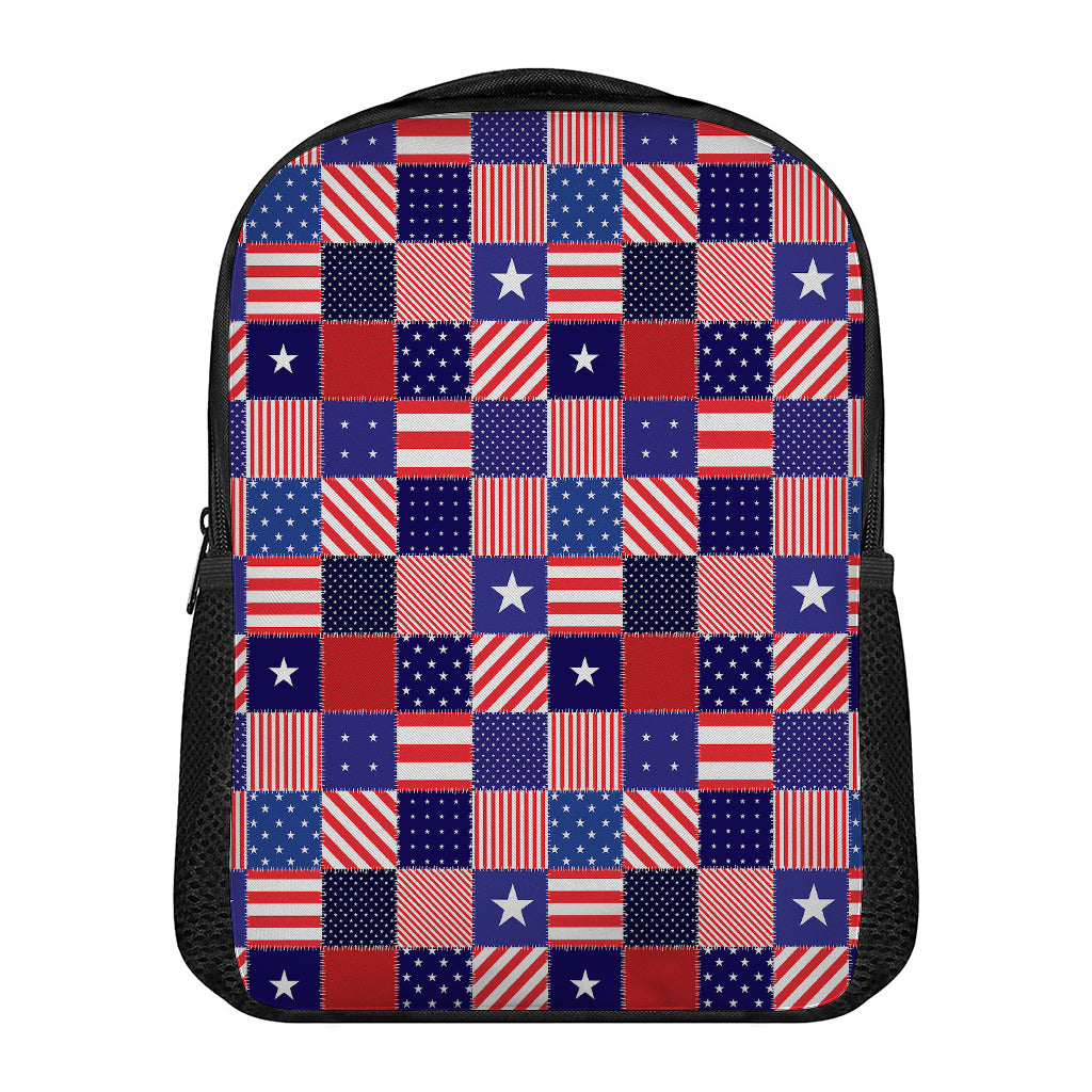 American Patriotic Patchwork Print Casual Backpack
