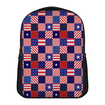 American Patriotic Patchwork Print Casual Backpack