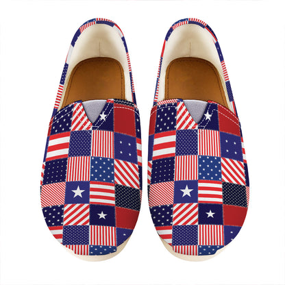 American Patriotic Patchwork Print Casual Shoes