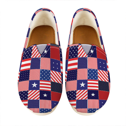 American Patriotic Patchwork Print Casual Shoes