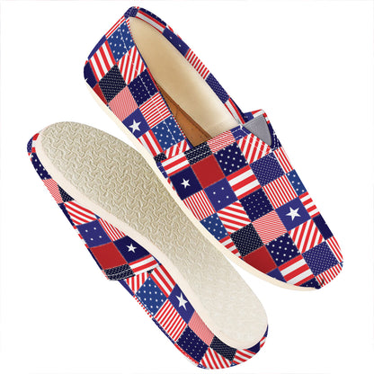American Patriotic Patchwork Print Casual Shoes