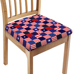 American Patriotic Patchwork Print Chair Cushion Cover