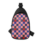 American Patriotic Patchwork Print Chest Bag