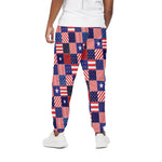 American Patriotic Patchwork Print Cotton Pants