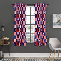 American Patriotic Patchwork Print Grommet Curtain Panels