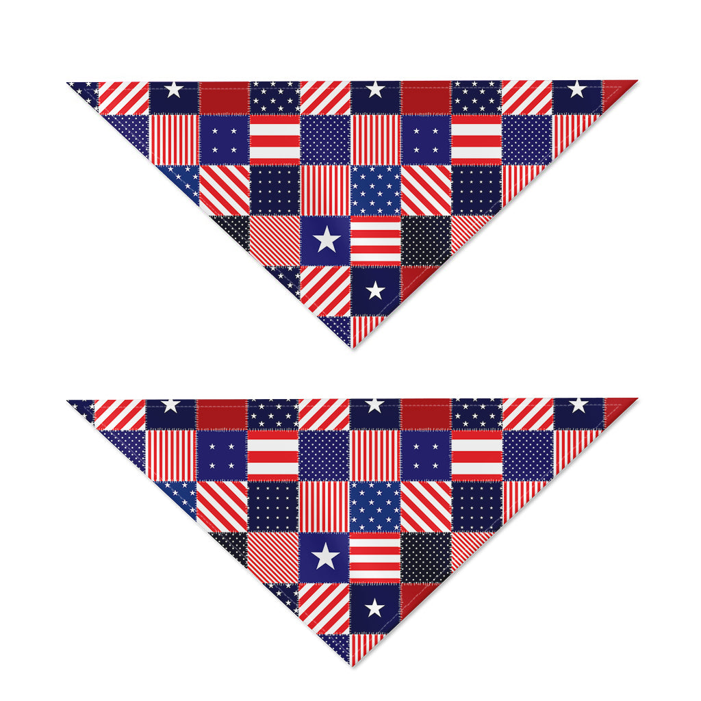American Patriotic Patchwork Print Dog Bandana