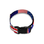 American Patriotic Patchwork Print Dog Collar