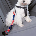 American Patriotic Patchwork Print Dog Seat Belt
