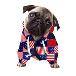 American Patriotic Patchwork Print Dog Zip Up Hoodie