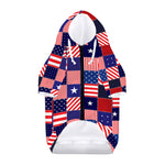 American Patriotic Patchwork Print Dog Zip Up Hoodie