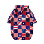 American Patriotic Patchwork Print Dog Zip Up Hoodie