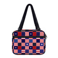 American Patriotic Patchwork Print Double Strap Bible Bag