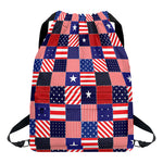 American Patriotic Patchwork Print Drawstring Backpack