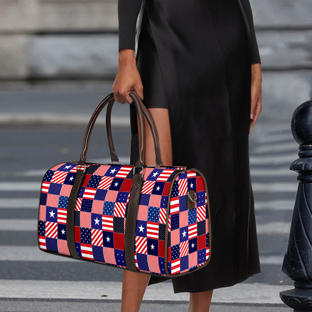 American Patriotic Patchwork Print Duffle Bag