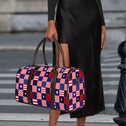 American Patriotic Patchwork Print Duffle Bag