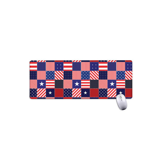 American Patriotic Patchwork Print Extended Mouse Pad