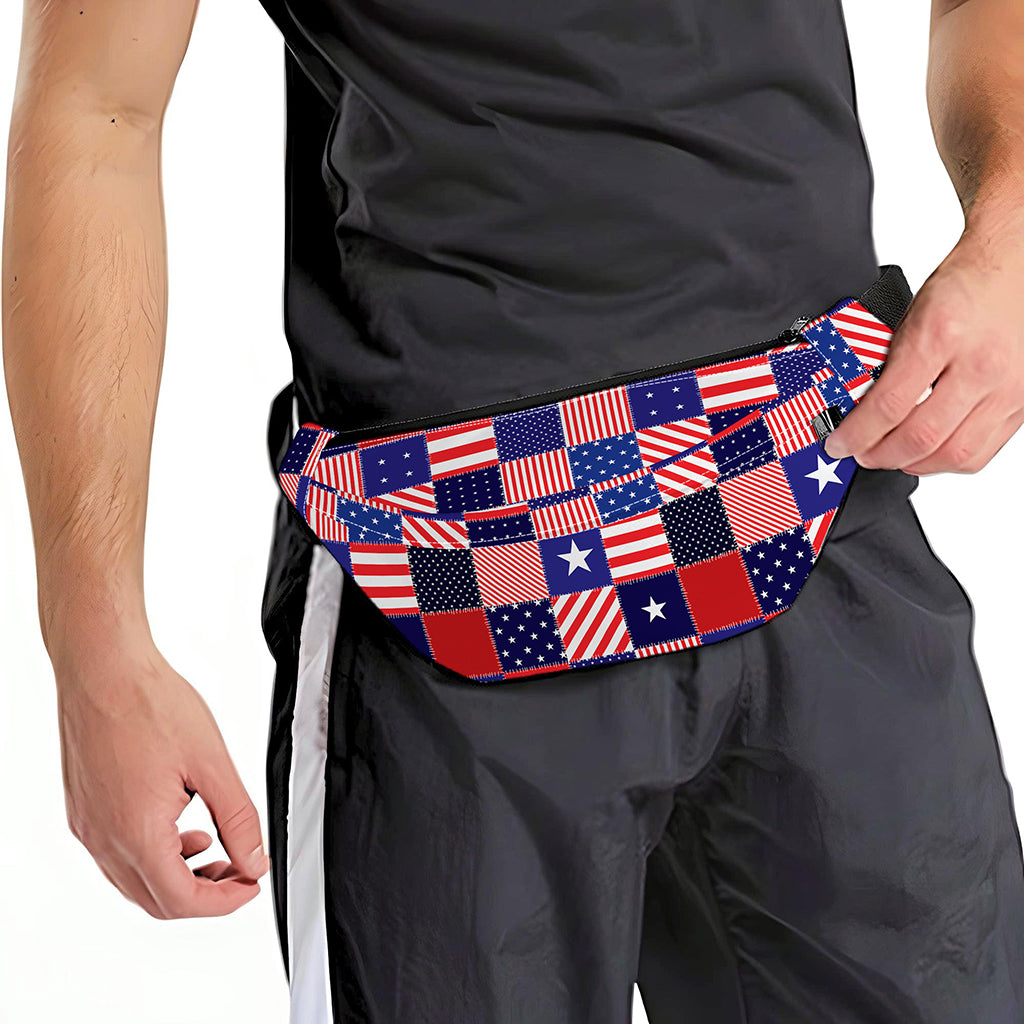 American Patriotic Patchwork Print Fanny Pack