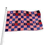 American Patriotic Patchwork Print Flag